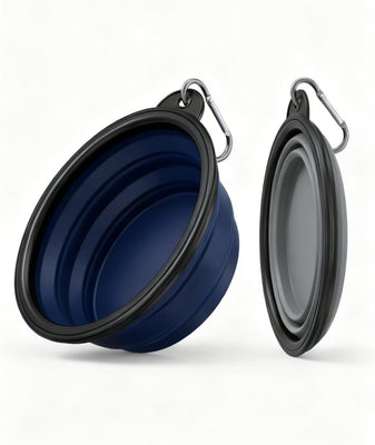 2-Pack Collapsible Dog Bowls for Travel - Upgraded TPE Portable Dog Water Bowl with Reinforced Rim - Dishwasher Safe Foldable Feeding Dish for Walking, Hiking, Camping