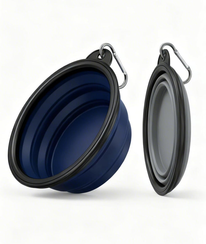 2-Pack Collapsible Dog Bowls for Travel - Upgraded TPE Portable Dog Water Bowl with Reinforced Rim - Dishwasher Safe Foldable Feeding Dish for Walking, Hiking, Camping
